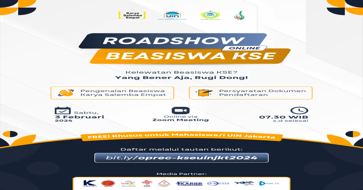 Roadshow Online Beasiswa KSE UIN Jakarta