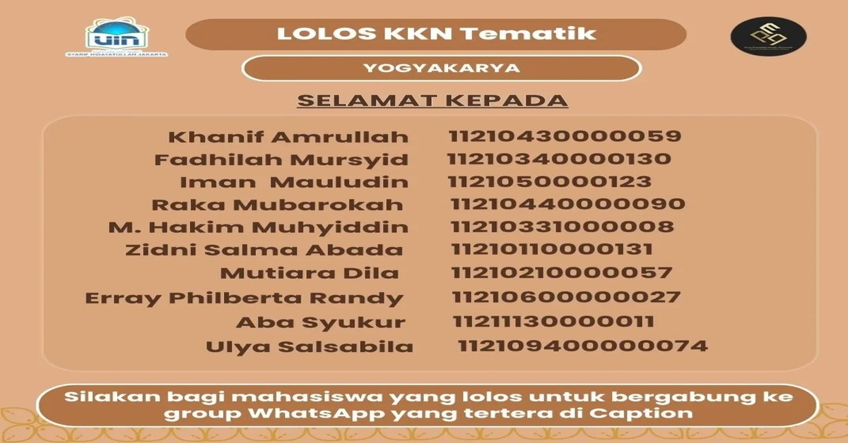 PPM UIN Jakarta Kerahkan Sepuluh Mahasiswa untuk Mengabdi di Kota Gudeg