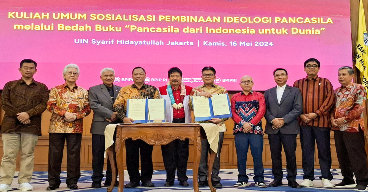 UIN Jakarta dan BPIP RI Gelar Kuliah Umum Pembinaan Ideologi Pancasila dan Penandatanganan Kerjasama 