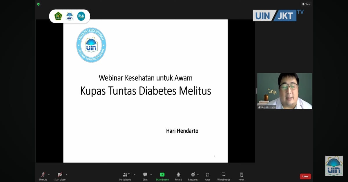 Pakar UIN Jakarta Tegaskan Penderita Diabetes Bisa Dikontrol dan Tetap Hidup Sehat